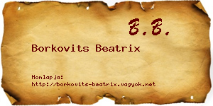 Borkovits Beatrix névjegykártya