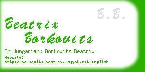 beatrix borkovits business card